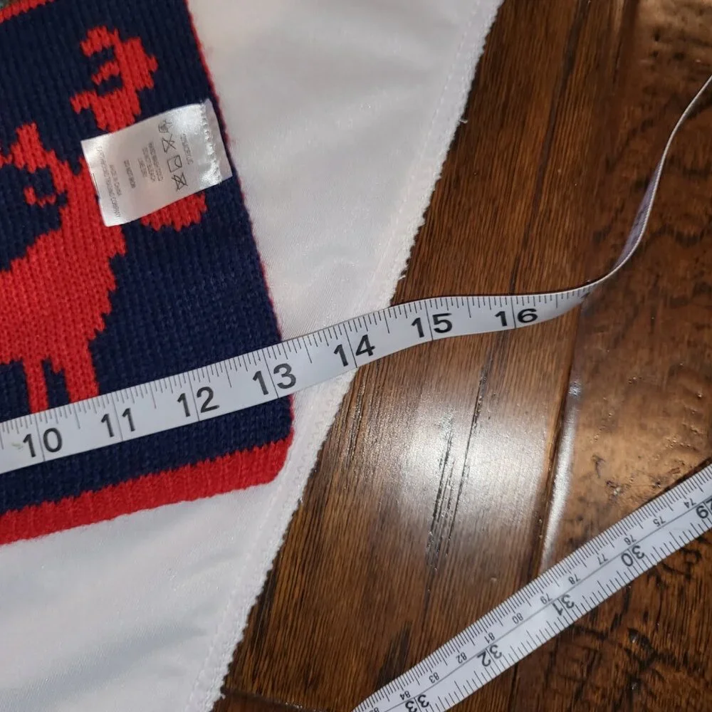 Reversible Reindeer Fair Isle Knit Winter Oversized Knit Scarf
